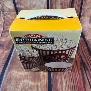 5 piece ceramic Popcorn Bowl Set